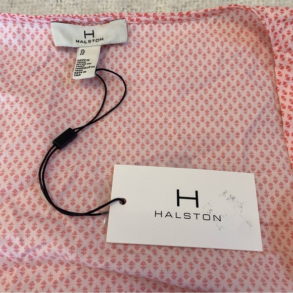 H By Halston Poplin Blouse Square Eyelet Neck Tulip Floral Ditzy Print Size XL - Picture 5 of 9